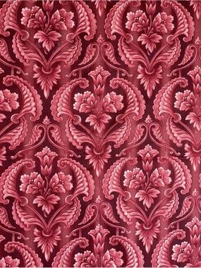 Damask Fabric 6 Yards Red Heart Flower RJR Aubrielle Mary Elizabeth One Piece